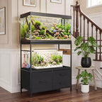 20-29 Gallon Fish Tank Stand, Metal Frame Aquarium Stand with Drawers, Double Turtle Tank Stand for Fish Tank, (Fish Tank Not Include)