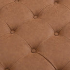 34 Pouf ottomano capitonné, tavolino ottomano quadrato in pelle con struttura in legno di gomma