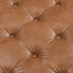 34 Pouf ottomano capitonné, tavolino ottomano quadrato in pelle con struttura in legno di gomma