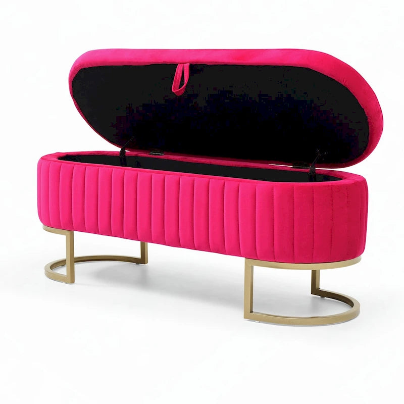 Panca portaoggetti Panca da camera da letto, Rosa rossa
