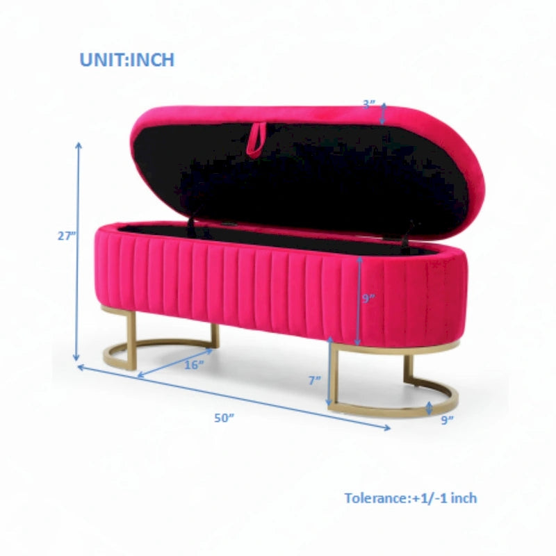 Panca portaoggetti Panca da camera da letto, Rosa rossa