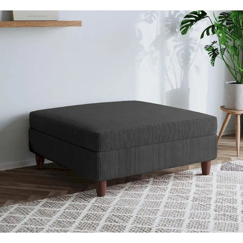 40 W Oversized Corduroy Upholstered Ottoman