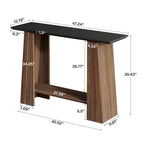 Tavolino da divano stretto 47 con ripiani per soggiorno e piccoli spazi - 47,24 L x 13,78 P x 35,43 H