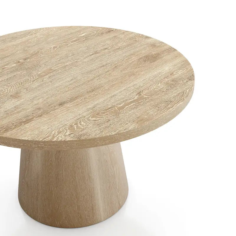 Tavolino moderno rotondo con base in legno massello