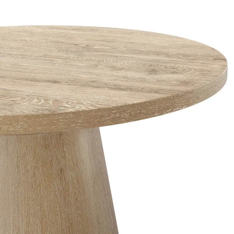 Tavolino moderno rotondo con base in legno massello