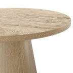 Tavolino moderno rotondo con base in legno massello