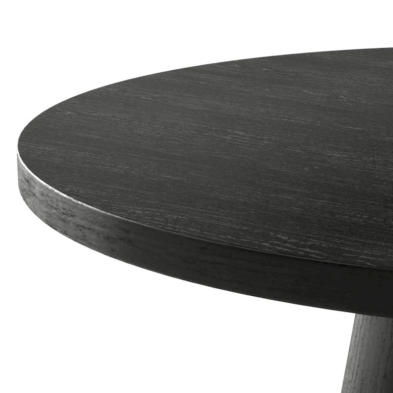Tavolino moderno rotondo con base in legno massello
