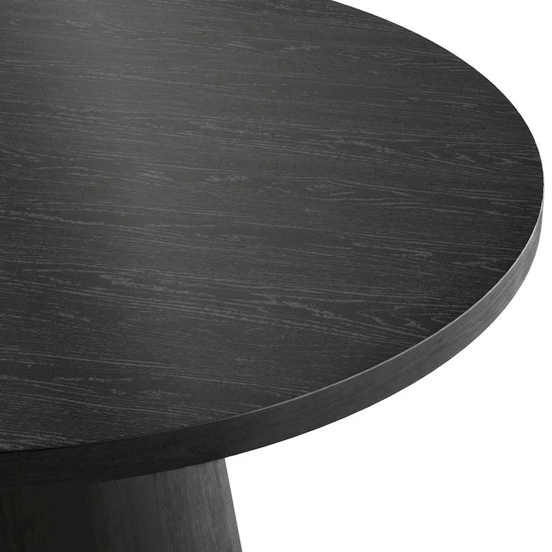 Tavolino moderno rotondo con base in legno massello