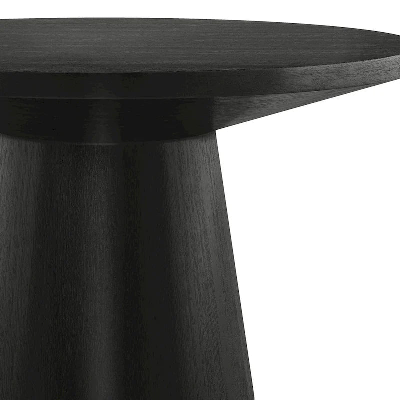 Tavolino moderno rotondo con base in legno massello