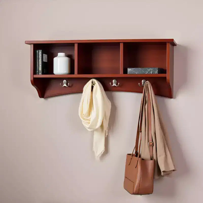 Appendiabiti a muro Shaker Cottage con vano portaoggetti - Alaterre Furniture