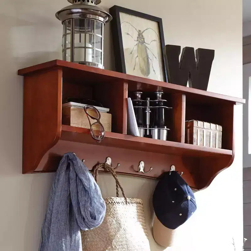 Appendiabiti a muro Shaker Cottage con vano portaoggetti - Alaterre Furniture