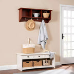 Appendiabiti a muro Shaker Cottage con vano portaoggetti - Alaterre Furniture