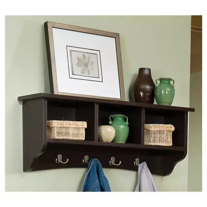 Appendiabiti a muro Shaker Cottage con vano portaoggetti - Alaterre Furniture