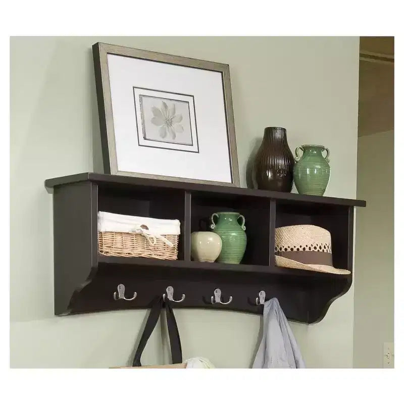 Appendiabiti a muro Shaker Cottage con vano portaoggetti - Alaterre Furniture