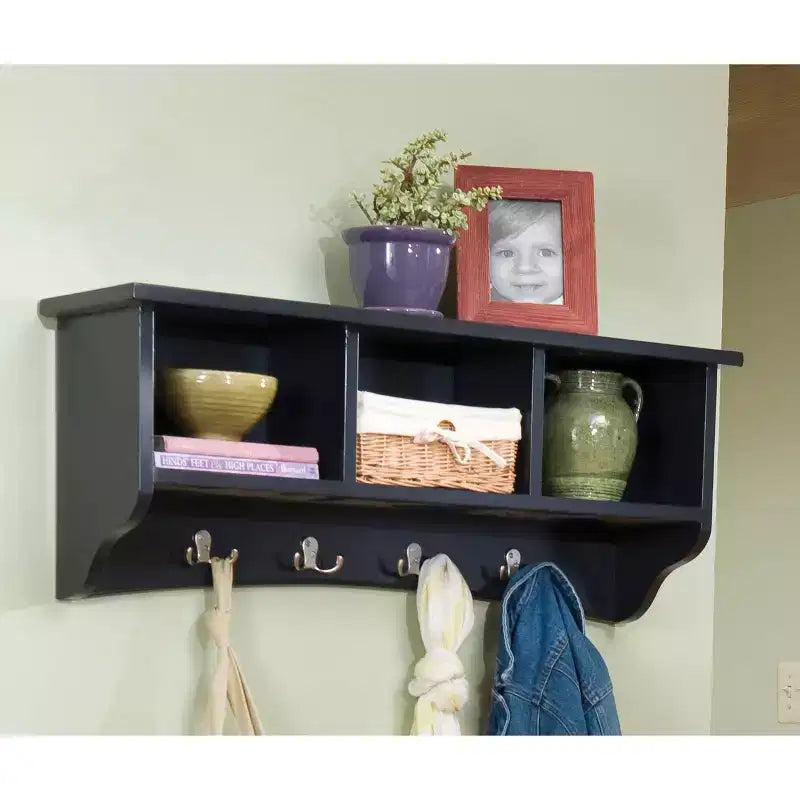 Appendiabiti a muro Shaker Cottage con vano portaoggetti - Alaterre Furniture