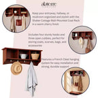 Appendiabiti a muro Shaker Cottage con vano portaoggetti - Alaterre Furniture
