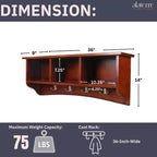 Appendiabiti a muro Shaker Cottage con vano portaoggetti - Alaterre Furniture