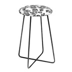 Julia Da Rocha The Leaves Counter Height Barstool Black - Deny Designs: Faux Leather, Steel Frame, Artist Design