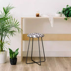 Julia Da Rocha Sgabello da bar ad altezza bancone The Leaves nero - Deny Designs: similpelle, telaio in acciaio, design d'artista