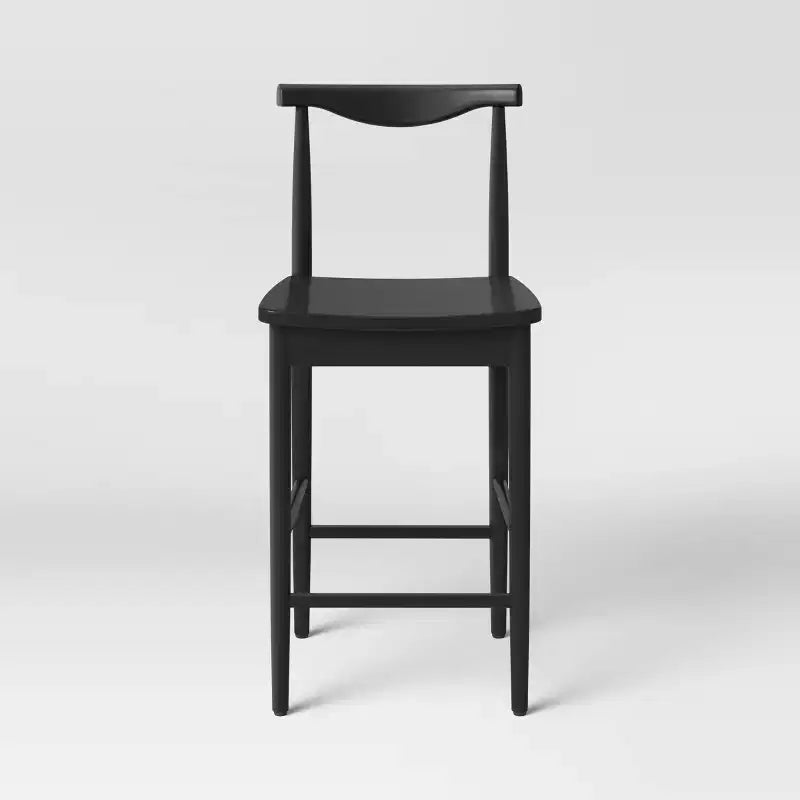 Sgabello da bar Biscoe Wood da 60,8 cm con poggiapiedi nero - Threshold™