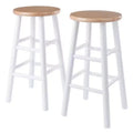 Winsome 2pc 24" Huxton Counter Height Barstools Natural/White