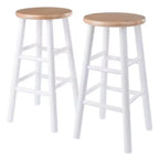 Winsome 2pc 24" Huxton Counter Height Barstools Natural/White