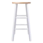 Winsome Sgabelli da bar Huxton altezza bancone, set da 2, 61 cm, colore naturale/bianco