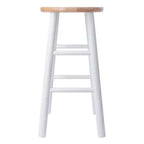 Winsome Sgabelli da bar Huxton altezza bancone, set da 2, 61 cm, colore naturale/bianco