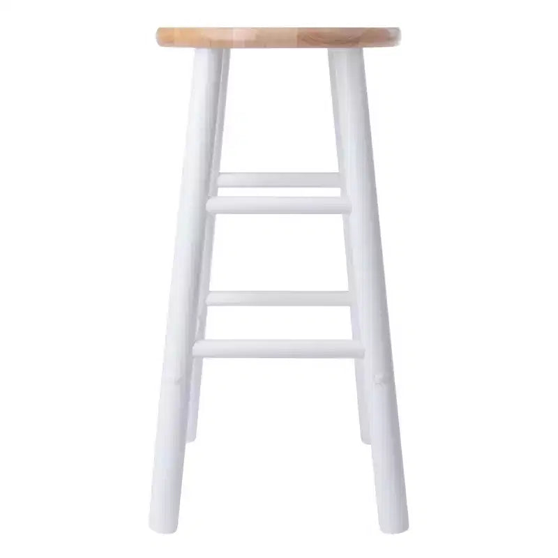 Winsome Sgabelli da bar Huxton altezza bancone, set da 2, 61 cm, colore naturale/bianco