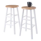 Winsome Sgabelli da bar Huxton altezza bancone, set da 2, 61 cm, colore naturale/bianco