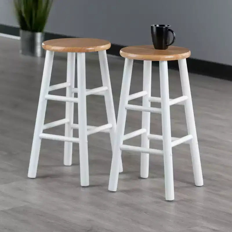 Winsome Sgabelli da bar Huxton altezza bancone, set da 2, 61 cm, colore naturale/bianco