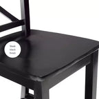 Sgabello da bar X Back in legno Torino da 76 cm - Nero - Linon: Legno massello di gomma, Senza imbottitura, Senza braccioli