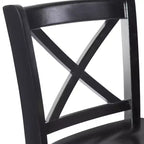 Sgabello da bar X Back in legno Torino da 76 cm - Nero - Linon: Legno massello di gomma, Senza imbottitura, Senza braccioli