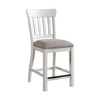 Set of 2 24" Drake Slat Back Cushion Seat Counter Height Barstools Rustic White/French Oak - Intercon