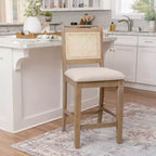 Sgabello da bar Linon Emmy Cane Counter Height naturale