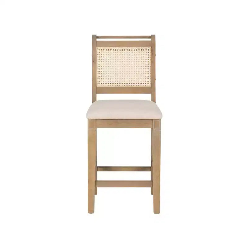 Sgabello da bar Linon Emmy Cane Counter Height naturale