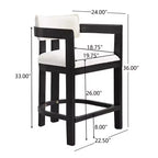 Christopher Knight Home Set di 2 Sgabelli da Bar Ethan in Legno di Gomma Tappezzati Altezza Bancone, 66 cm, Neri