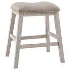 Signature Design by Ashley Set of 2 Skempton Upholstered Counter Height Barstools Beige: Polyester, Wood Frame, Footrest