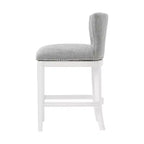 Sgabello da bar Miranda Swivel ad altezza bancone, bianco - Alaterre Furniture: 91 cm, imbottito, telaio in legno di gomma