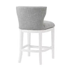 Sgabello da bar Miranda Swivel ad altezza bancone, bianco - Alaterre Furniture: 91 cm, imbottito, telaio in legno di gomma