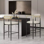 Christopher Knight Home Set di 2 sgabelli da bar Elmore da 76 cm Beige/Nero/Oro
