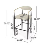 Christopher Knight Home Set di 2 sgabelli da bar Elmore da 76 cm Beige/Nero/Oro