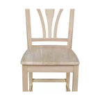 Sgabello da Bar a Contatore Senza Finitura con Schienale Alto 24" - International Concepts: Legno massello di Para, Design senza braccioli, Capacità 113 kg