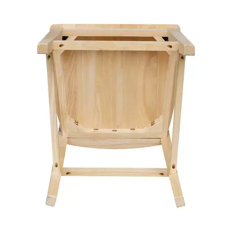 Sgabello da Bar a Contatore Senza Finitura con Schienale Alto 24" - International Concepts: Legno massello di Para, Design senza braccioli, Capacità 113 kg