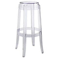 Modway Casper Barstool Clear: Acrylic, Fixed Height, Polycarbonate Frame, Spot Clean