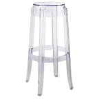 Modway Casper Barstool Clear: Acrylic, Fixed Height, Polycarbonate Frame, Spot Clean