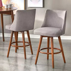 Lifestorey Set di 2 Sgabelli da Bar Girevoli da 24" Derby ad Altezza Bancone Noce/Grigio
