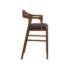Sgabello da Bar Fisso Rasmus: Ecopelle da 74 cm, Legno Ecologico, Altezza Fissa - Boraam
