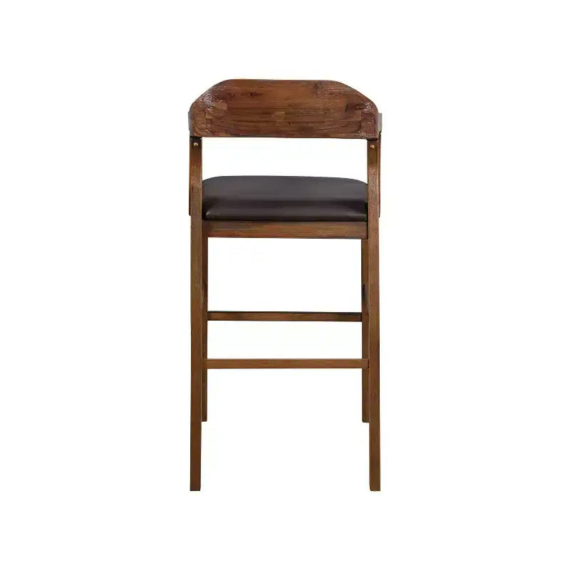 Sgabello da Bar Fisso Rasmus: Ecopelle da 74 cm, Legno Ecologico, Altezza Fissa - Boraam
