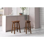 Set di 2 sgabelli da bar senza schienale da 29" con finitura spazzolata, colore castagna - Boraam: legno massello di acacia, poggiapiedi